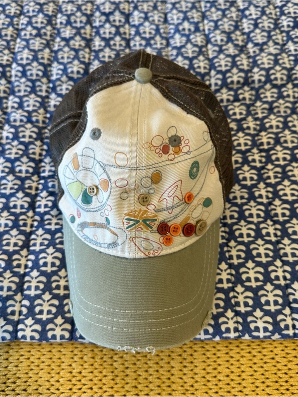 Fossil Multicolor Button Embellished Baseball Cap